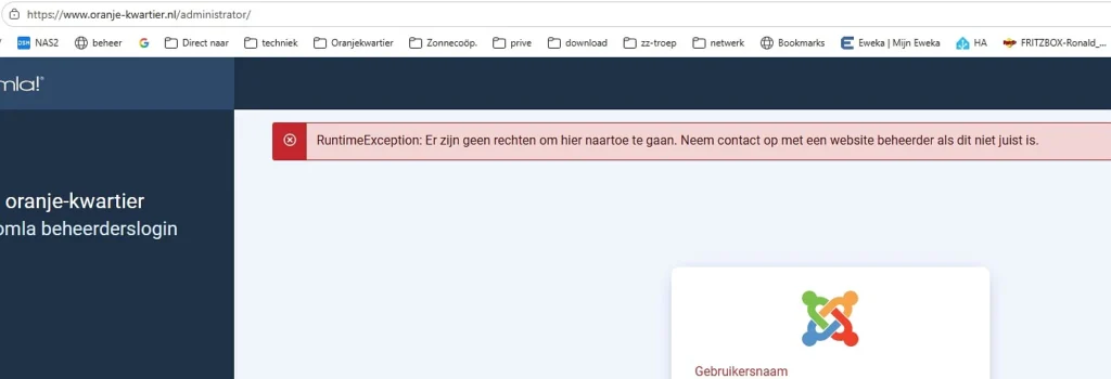 What causes RuntimeException error in Joomla 5.4.6?